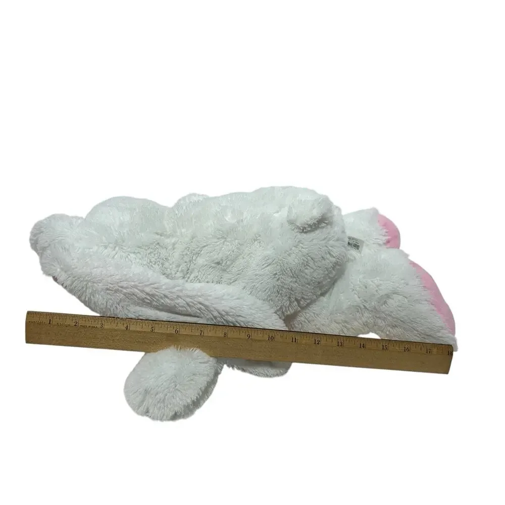 Toys R Us Animal Alley Bunny Rabbit Plush White Pink Ears Feet Stuffed Animal